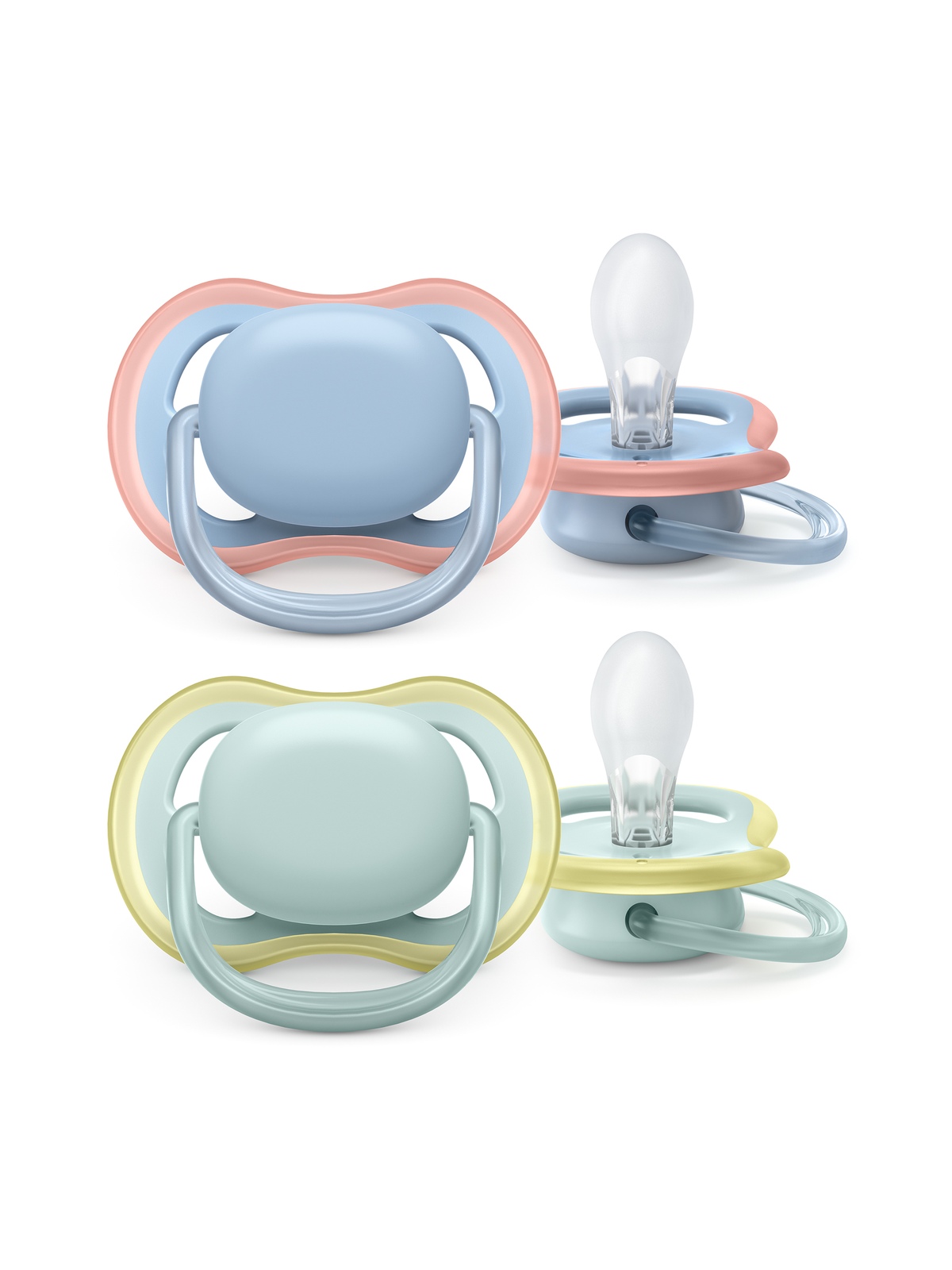 Avent -  2 succhietti ultra air 0-6m no deco neutro - Avent