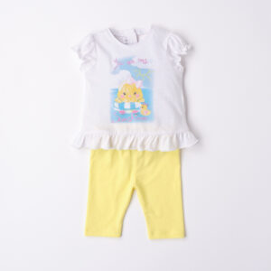 Mignolo  set corto ts st anatroccolo + legging corto giallo - Mignolo