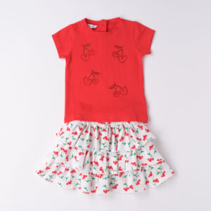 Dodipetto set corto ts rossa ciliegie + gonna ao ciliegie - Dodipetto