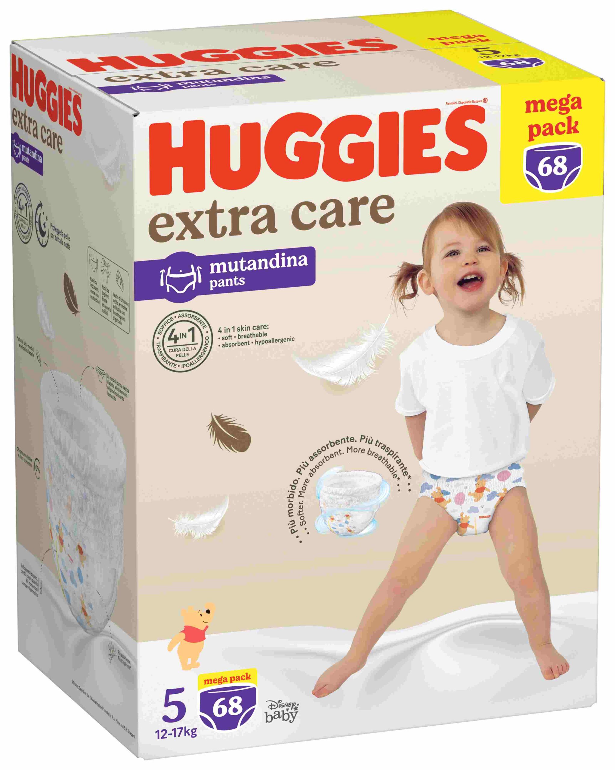 Huggies extra care mutandina unisex mega pack tg.5 68 pezzi - Huggies