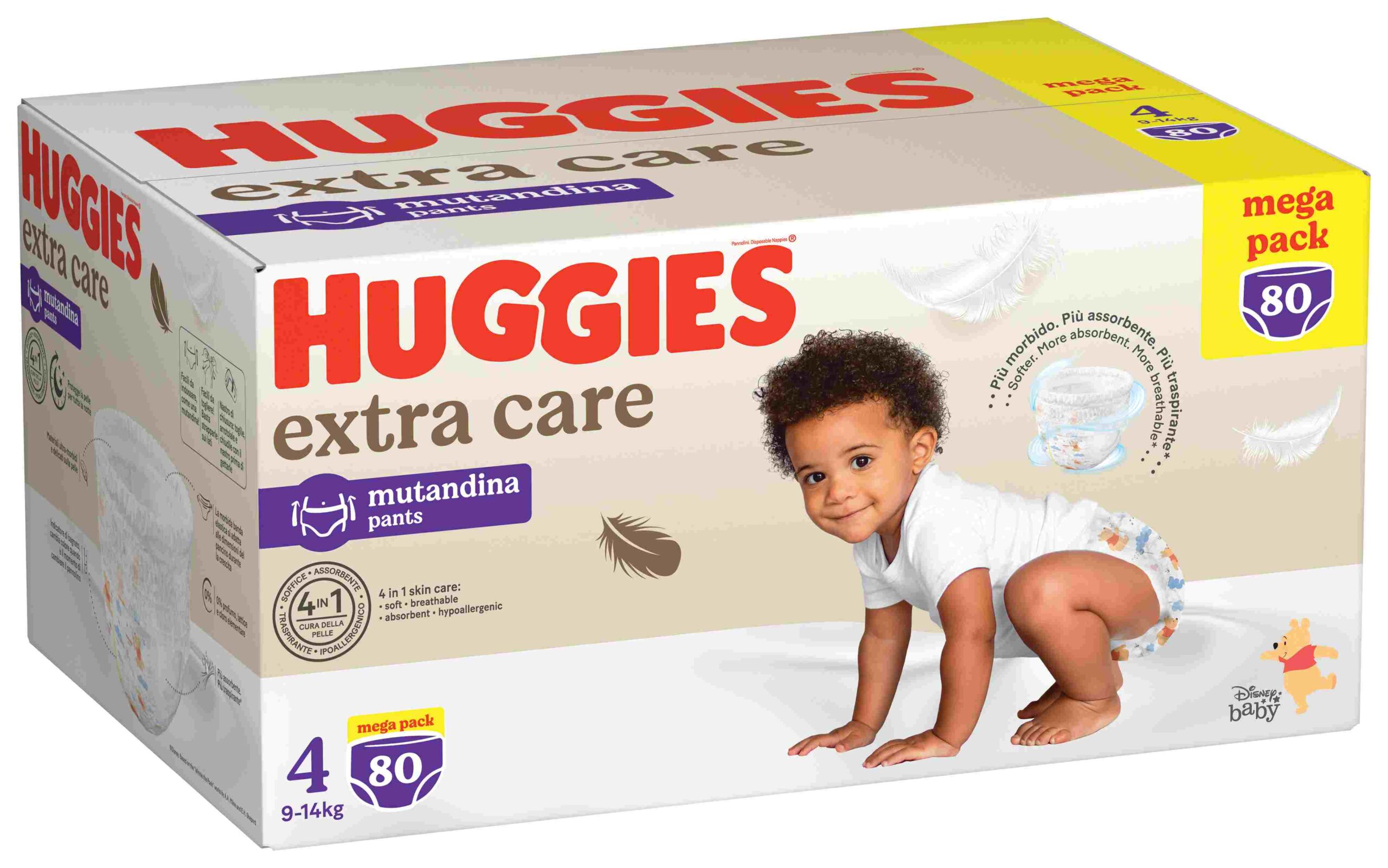 Huggies extra care mutandina unisex mega pack tg.4 80 pezzi - Huggies