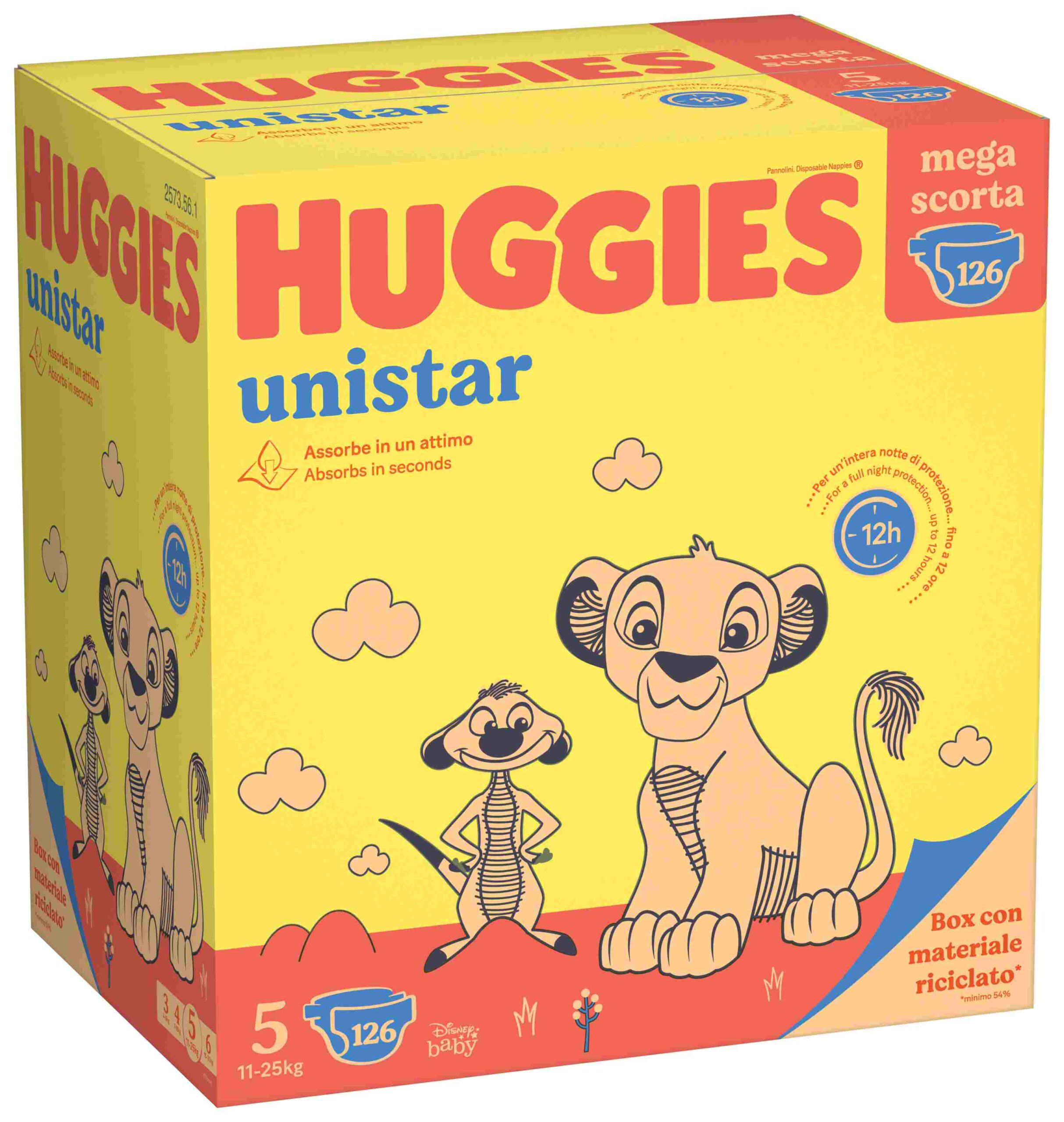 Huggies unistar mega pack tg.5 126 (42x3) pezzi