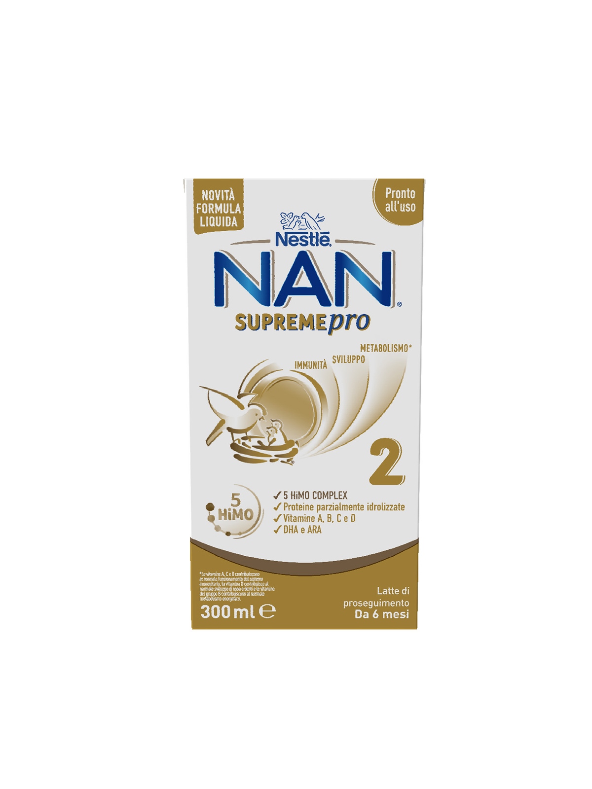 Nan supremepro 2 liquido, da 6 mesi. latte di proseguimento in formato liquido, brick da 300 ml - Nestlè - Nan