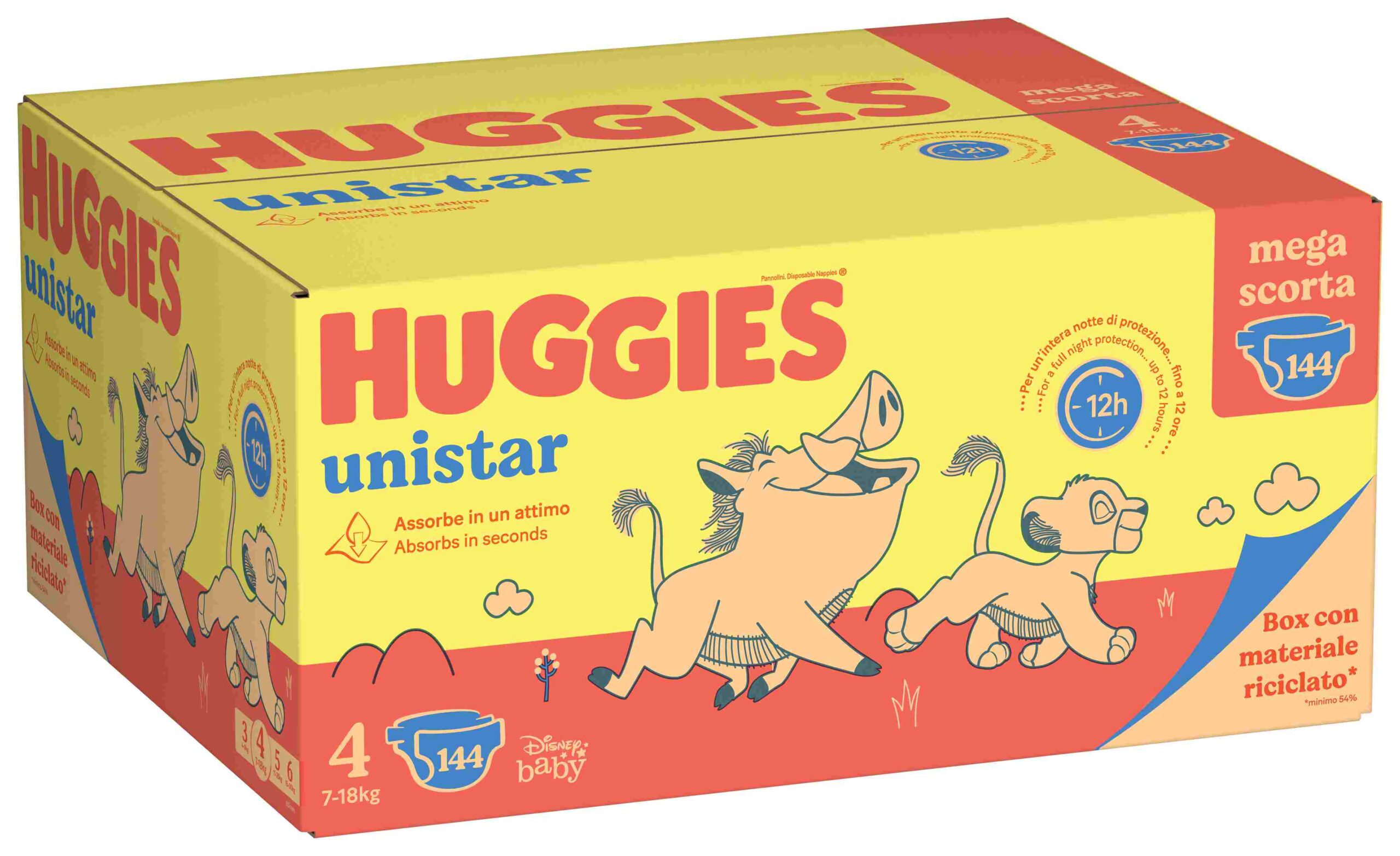 Huggies unistar mega pack tg.4 144 (48x3) pezzi