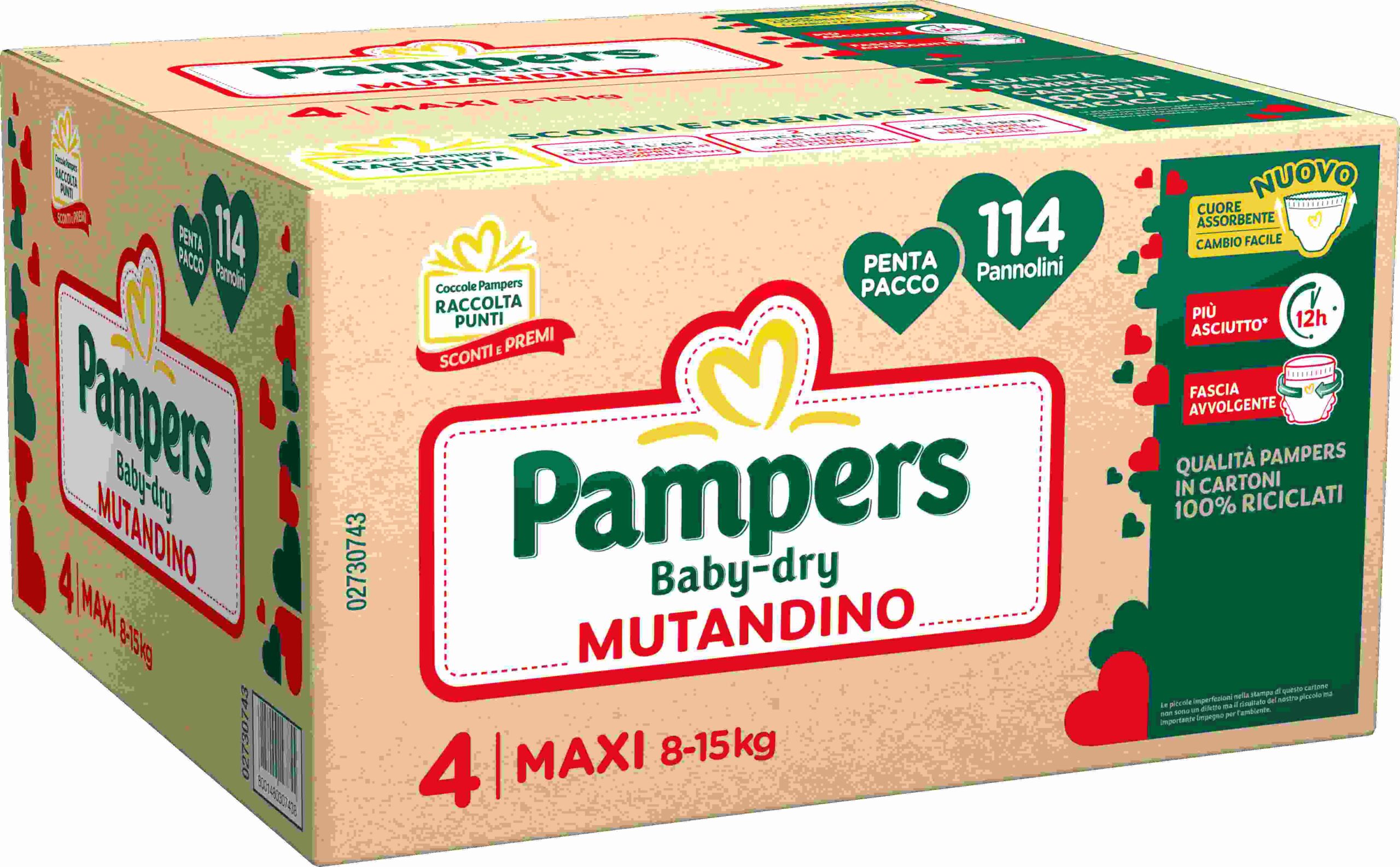 Pampers baby-dry mutandino penta maxi 114 pz
