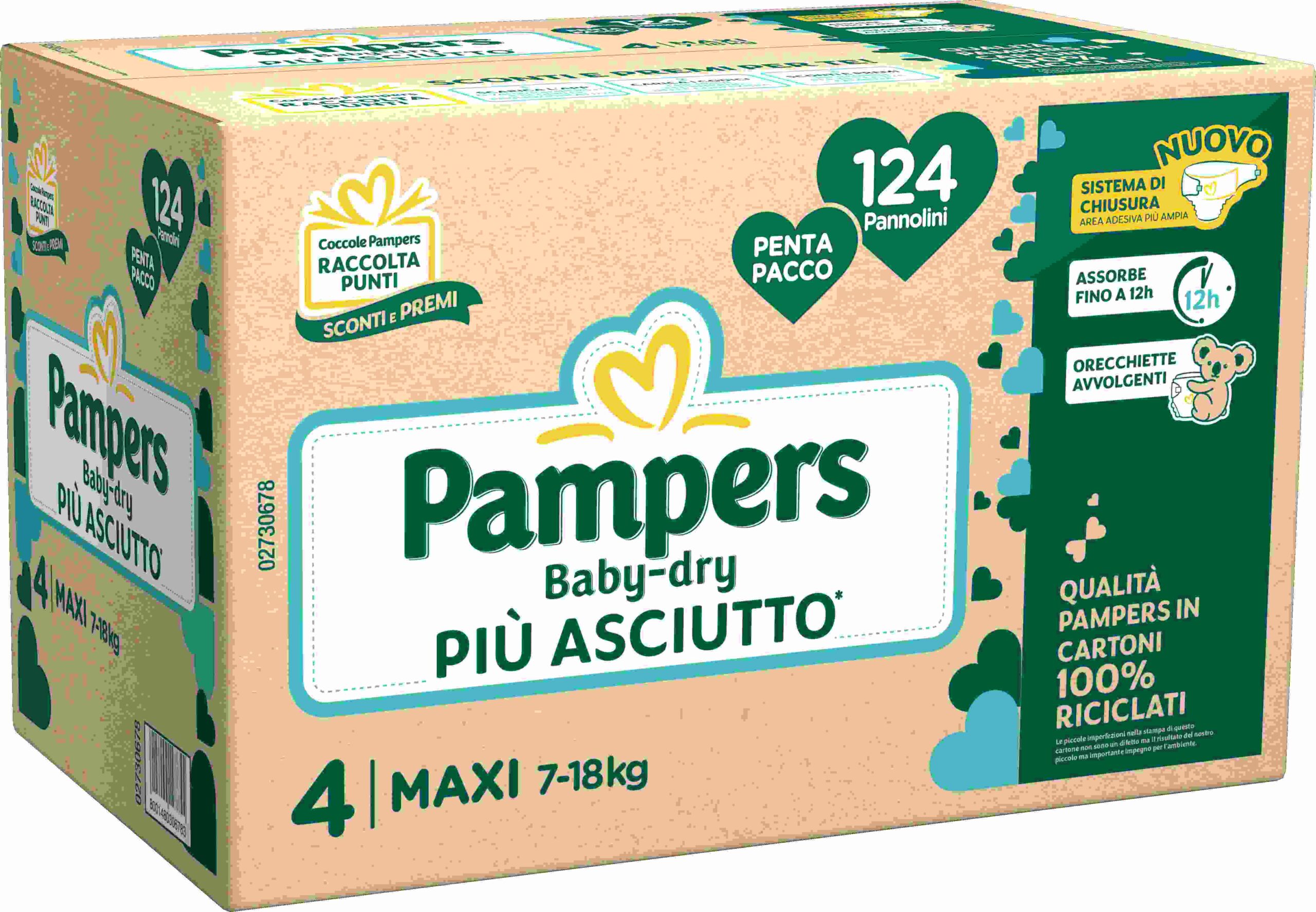 Pampers baby-dry penta maxi 124 pz