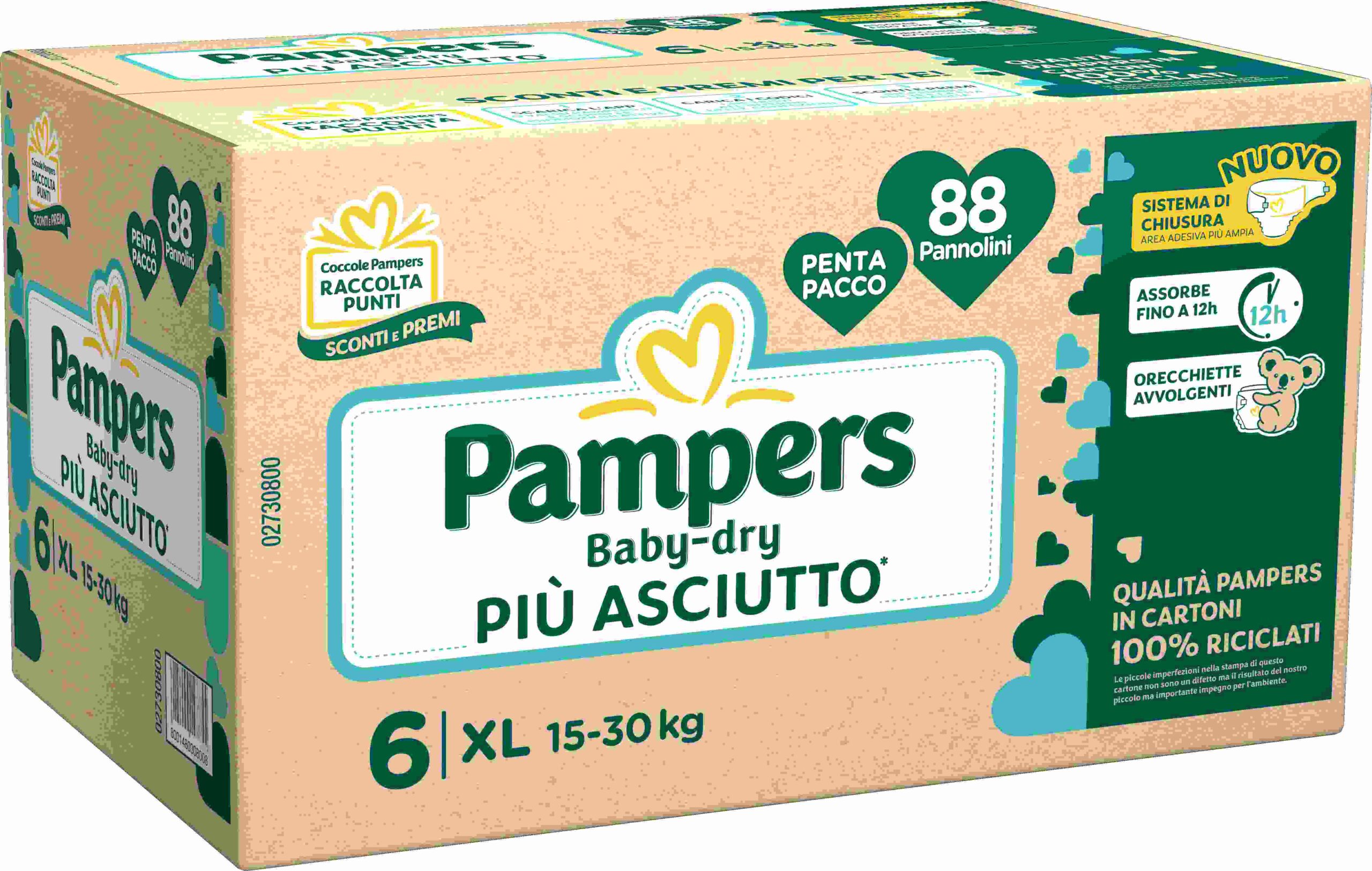Pampers baby-dry penta xl 88 pz