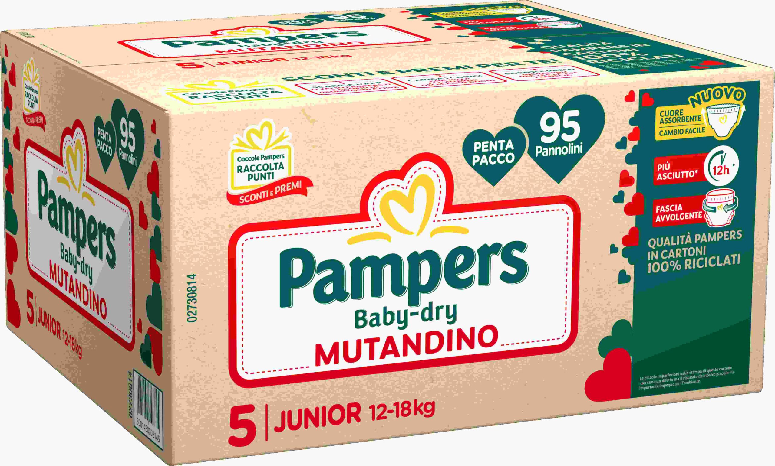 Pampers baby-dry mutandino penta junior 95 pz