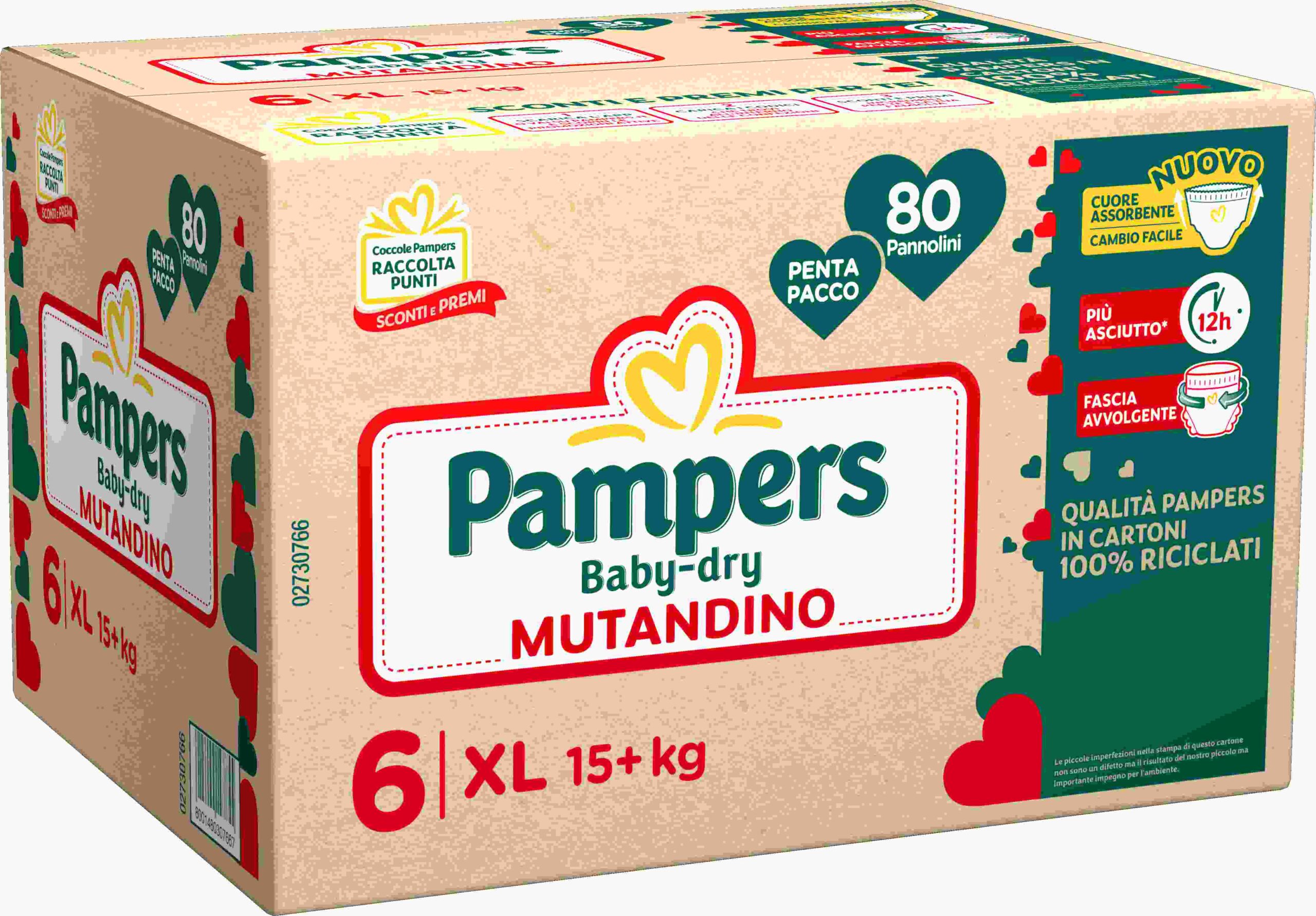 Pampers baby-dry mutandino penta xl 80 pz