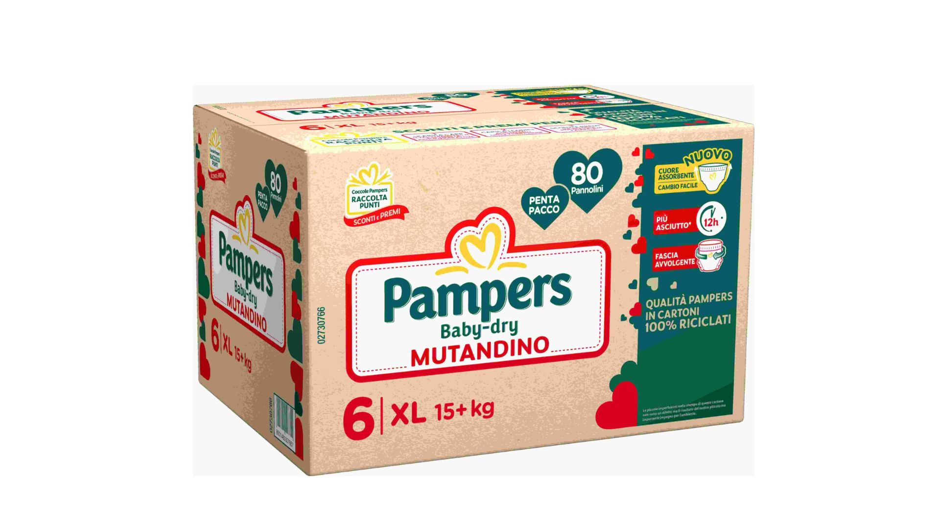 Pampers baby-dry mutandino penta xl 80 pz - Pampers