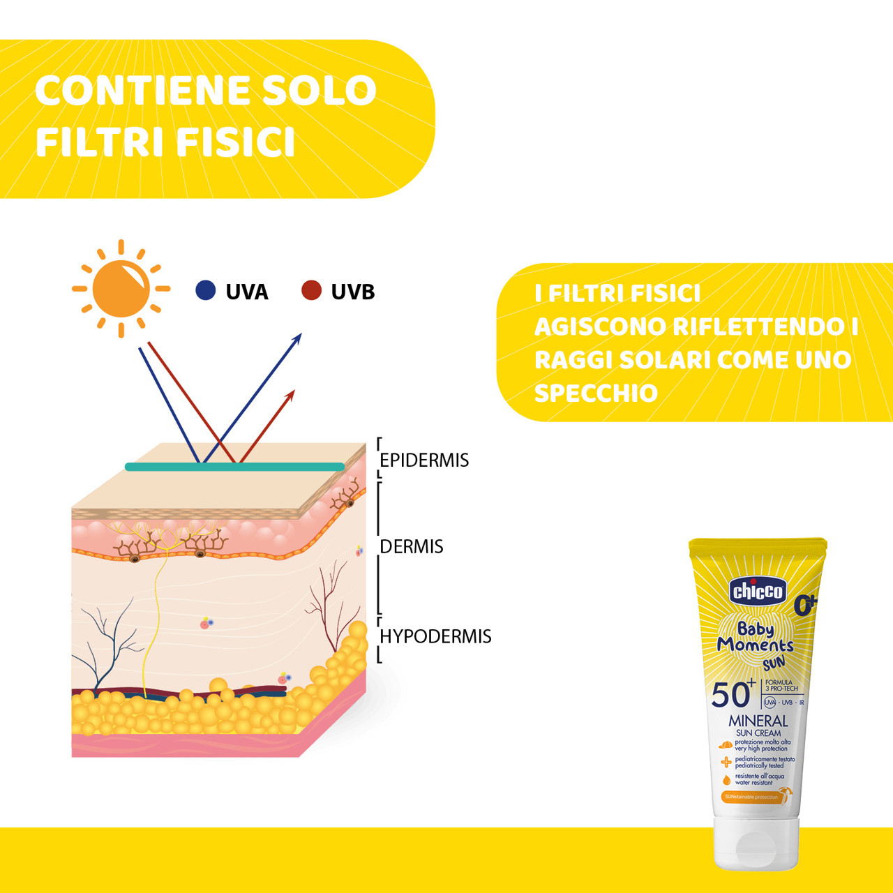 Crema solare mineral spf50+ 75ml - Chicco