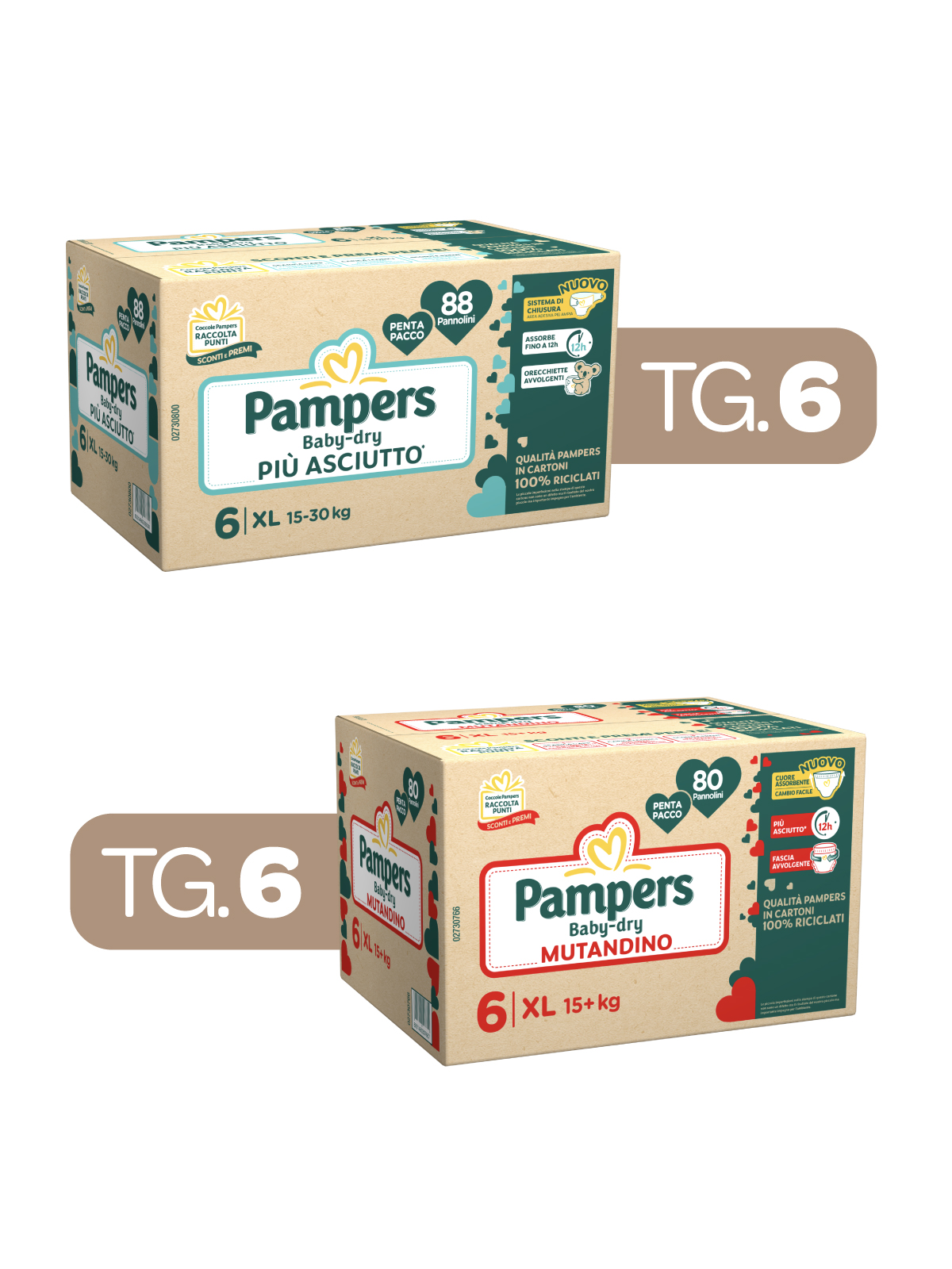 Pampers - penta baby dry xl x88 + baby dry mut penta xl x80 -
