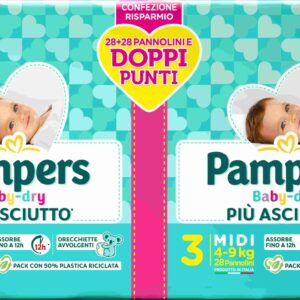 Pampers baby-dry tg. 3 midi 4-9kg - 28+28 pz - Pampers