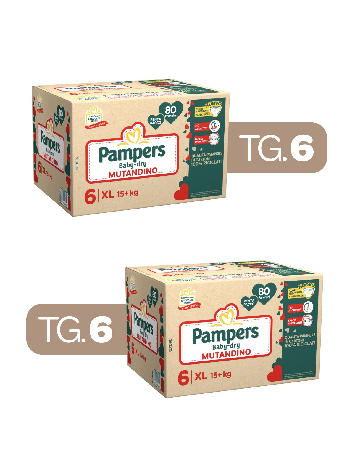 Pampers - 2 baby dry mut penta xl x80 - 