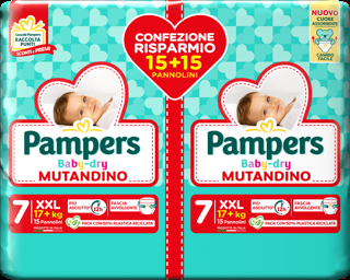 Pmp baby-dry mutandino xxl  15+15 pz - Pampers