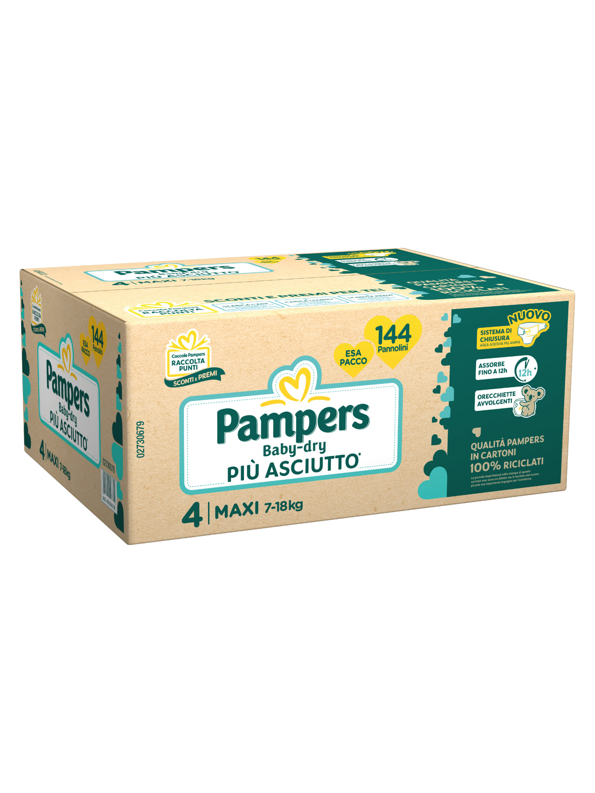 Pampers baby-dry esa maxi 144 pz