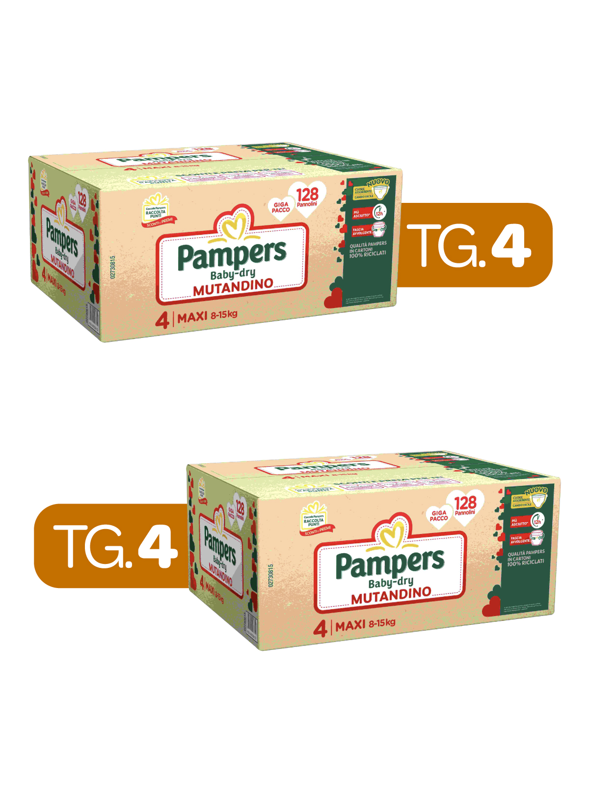 Pampers - 2 baby dry mut giga maxi x128 - 