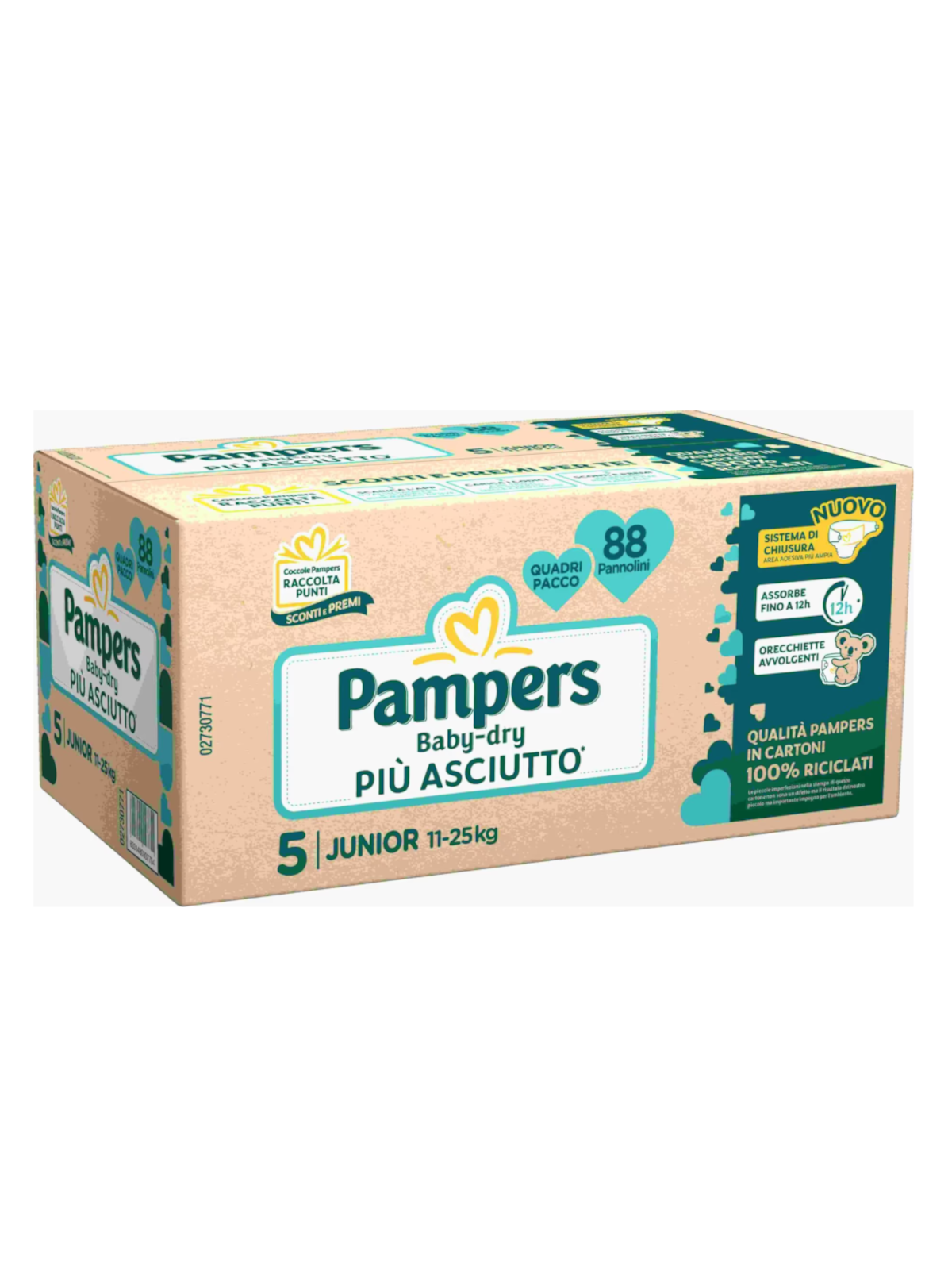 Pampers baby-dry quadri junior 88 pz - Pampers