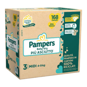 Pampers baby-dry esa midi 168 pz pz - Pampers