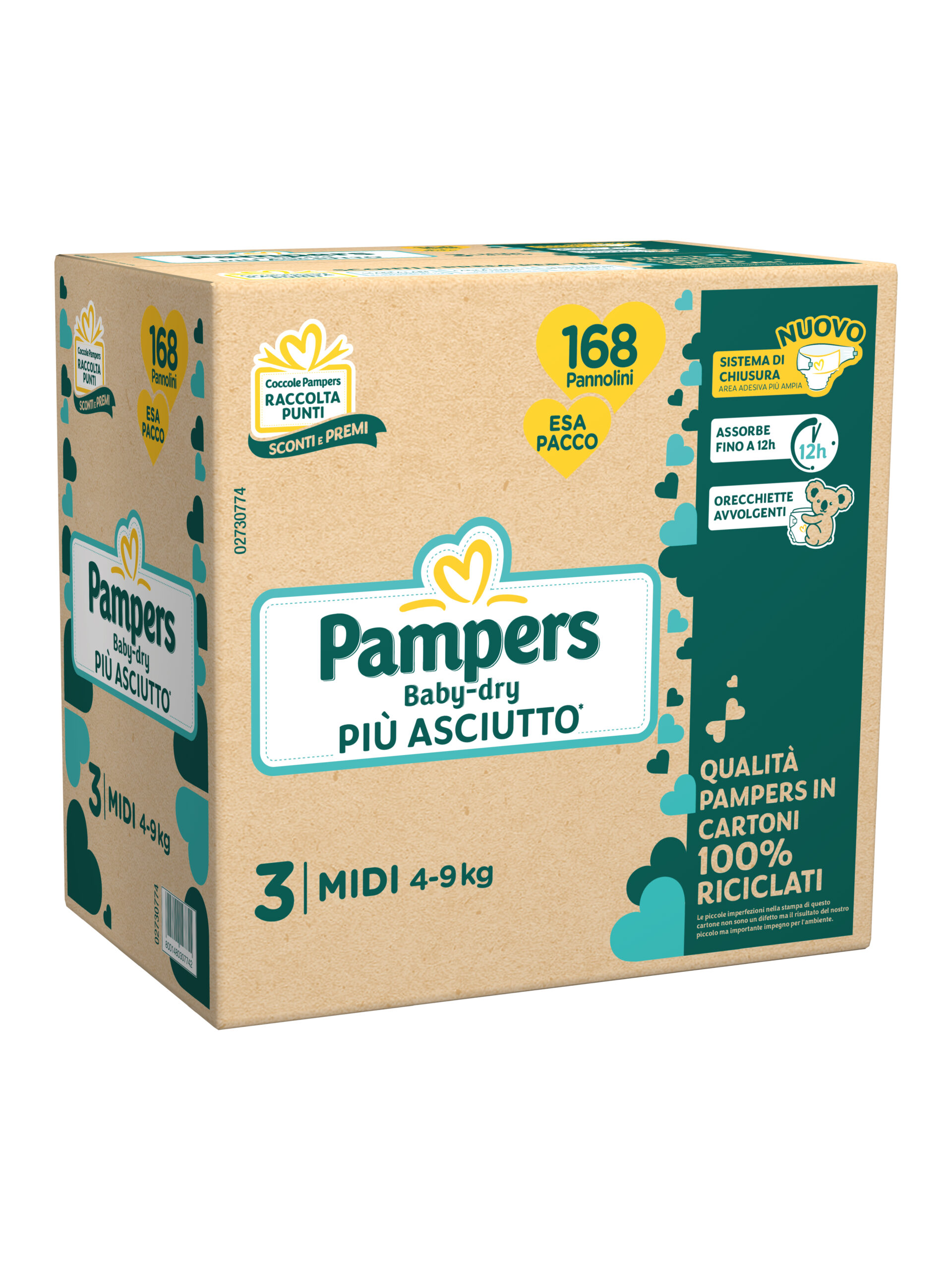 Pampers baby-dry esa midi 168 pz pz - Pampers