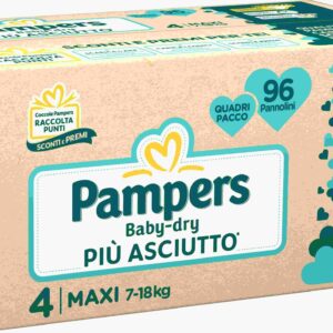 Pampers baby-dry quadri maxi 96 pz - Pampers