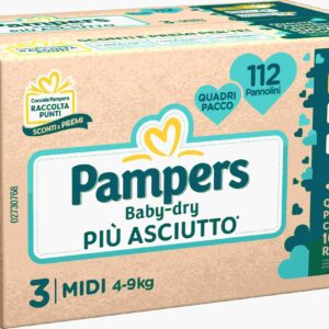 Pampers baby-dry quadri midi 112 pz - Pampers