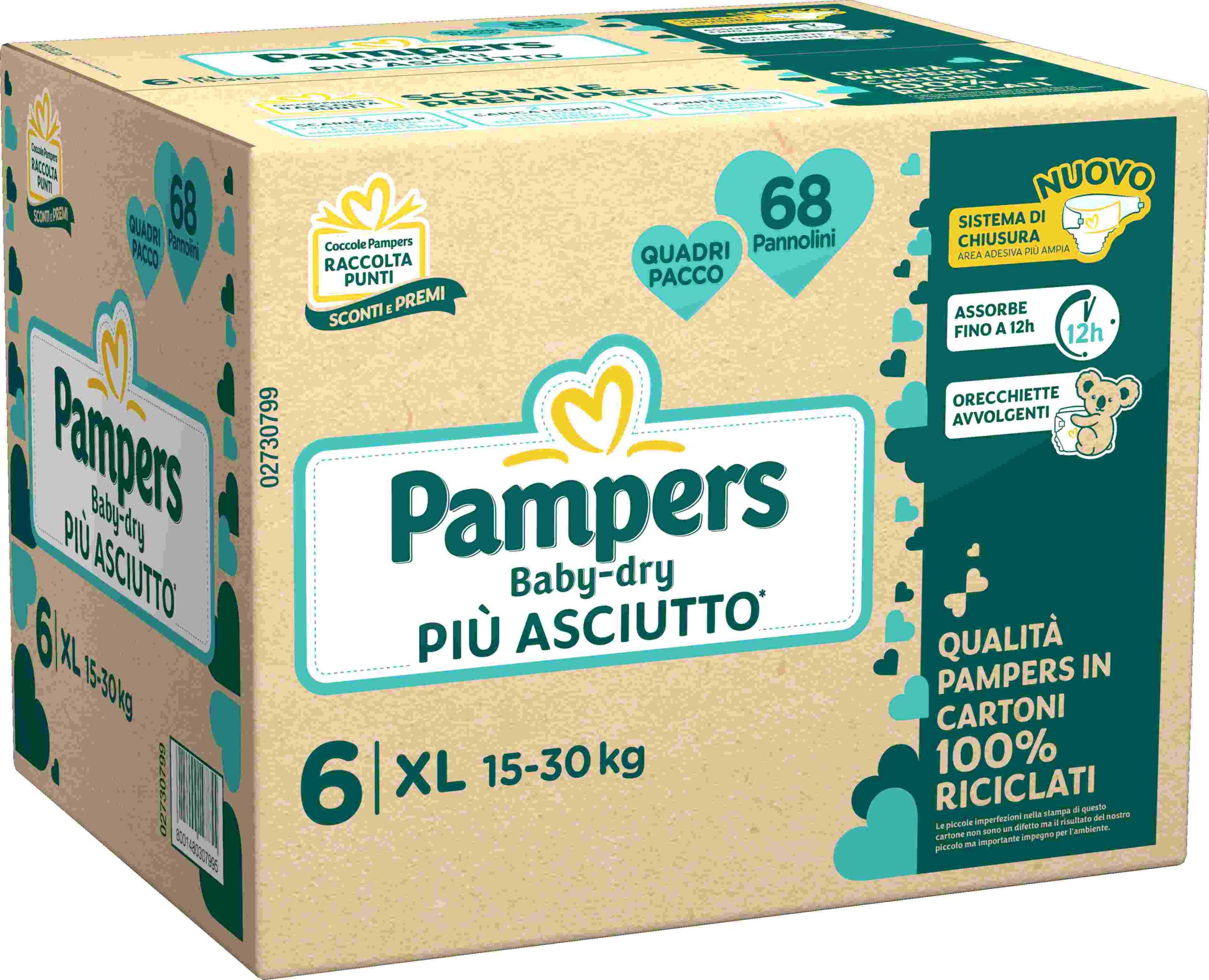 Pampers baby-dry quadri xl 68 pz - Pampers