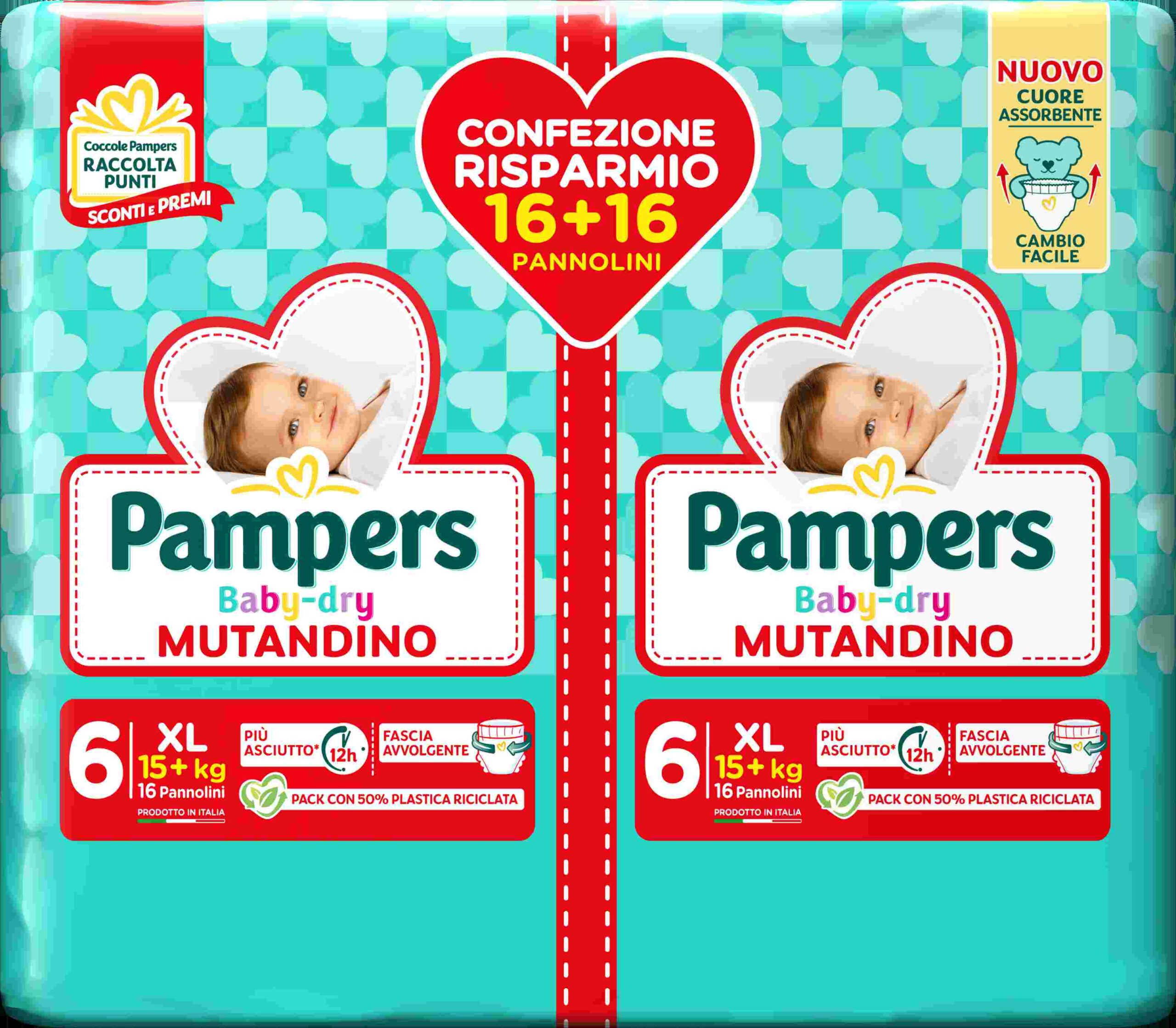 Pampers baby-dry mutandino xl 16+16 pz - Pampers