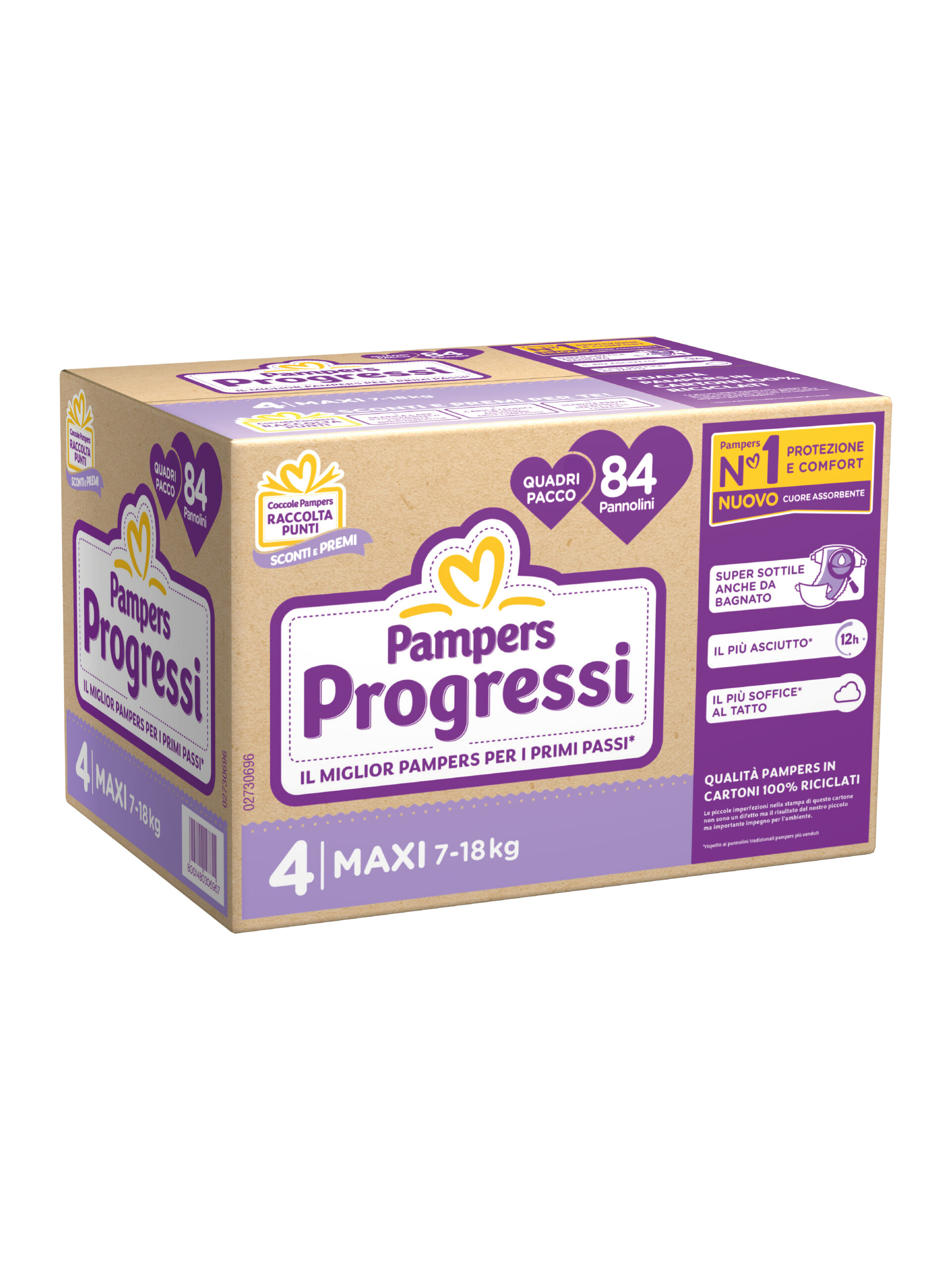 Pampers progressi maxi quadri pacco x84 - Pampers