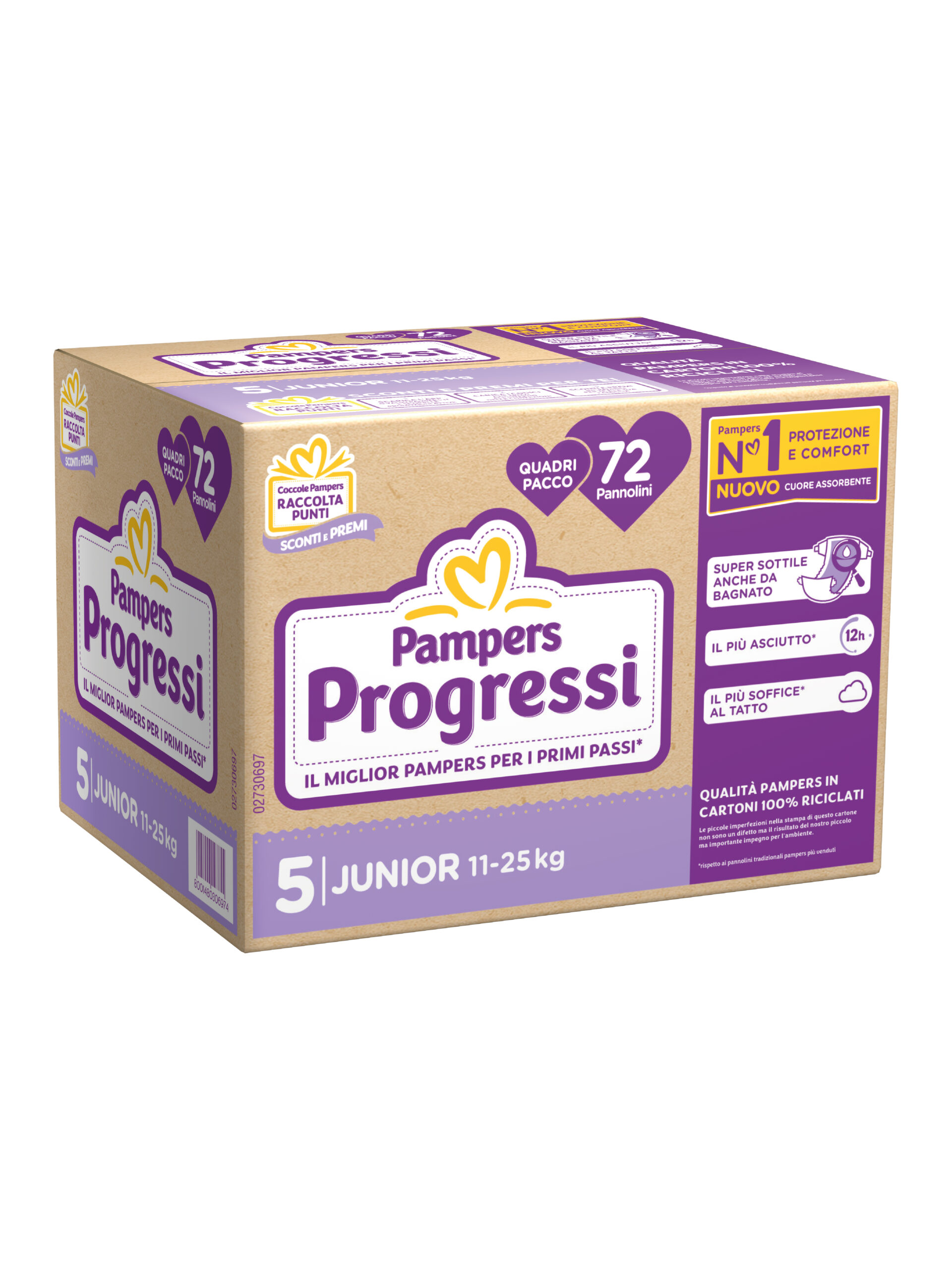 Pampers progressi junior quadri pacco x72 - Pampers