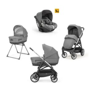 Inglesina-aptica system quattro colore kensington grey con telaio grafite e seggiolino auto darwin i-size - Inglesina