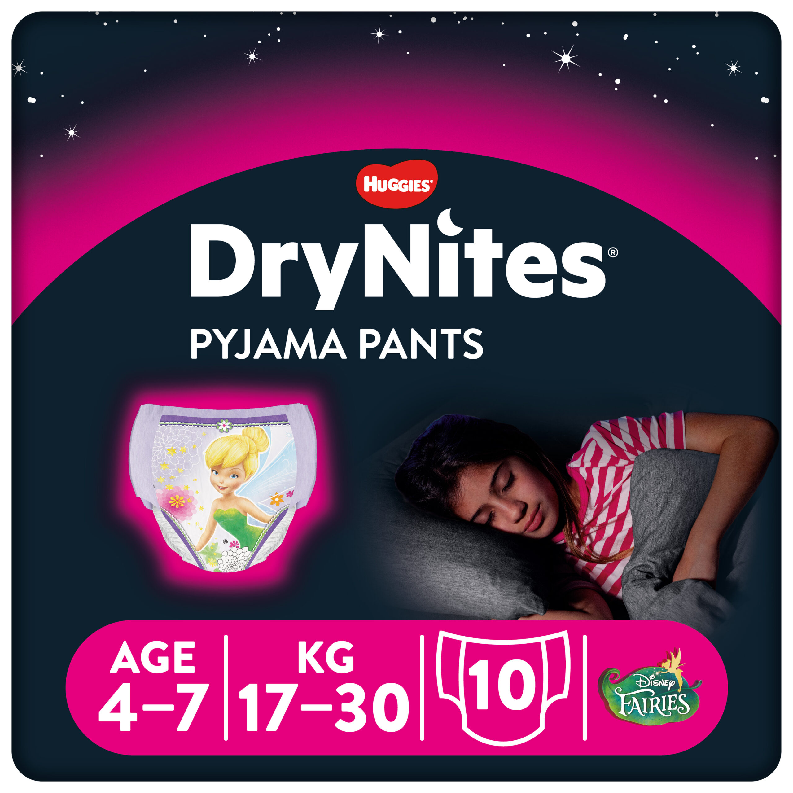 Huggies - drynites pacco singolo girl 4-7 anni (17-30 kg) tg.m - pz.10 - Huggies