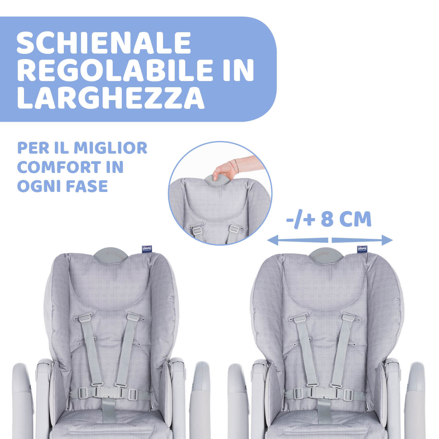 Seggiolone chicco polly2start happy silver - Chicco