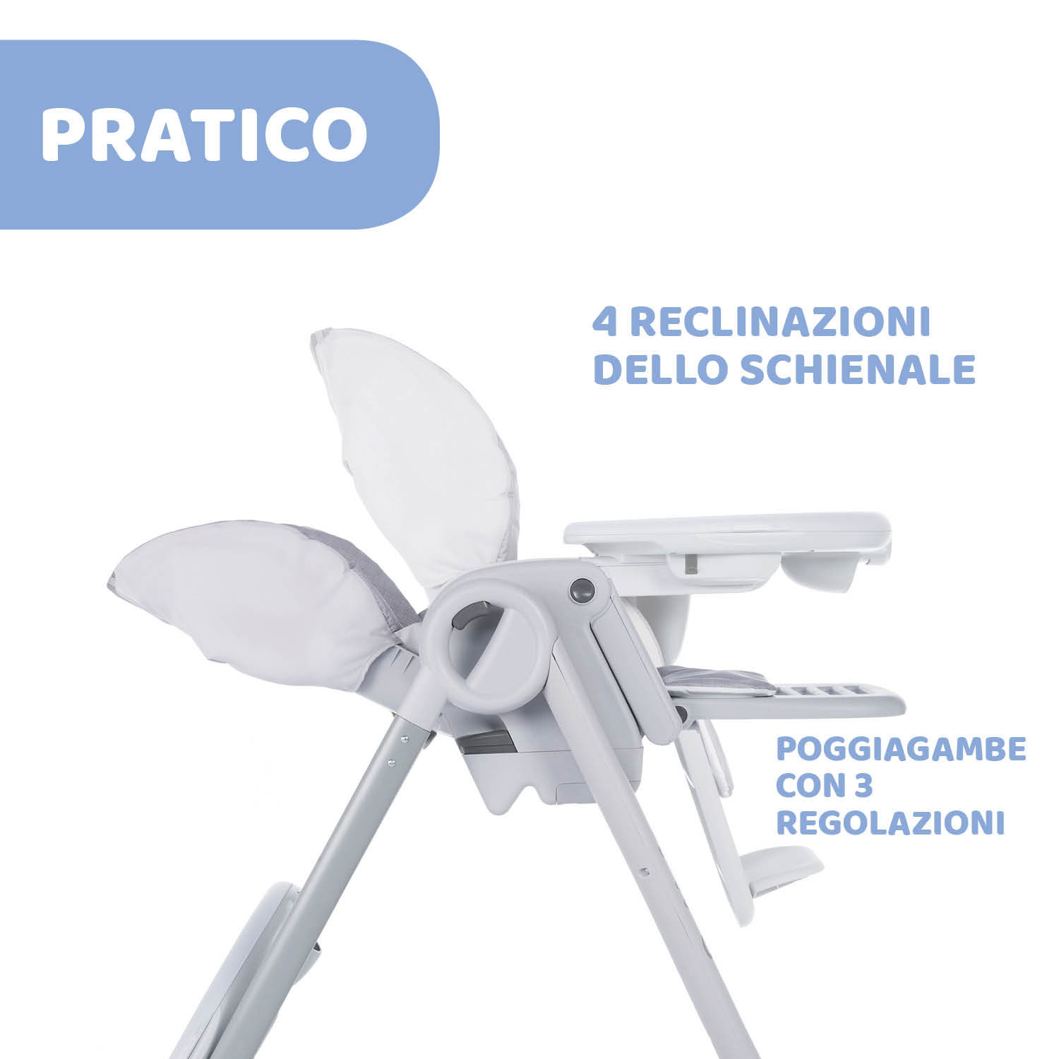 Seggiolone chicco polly2start happy silver - Chicco