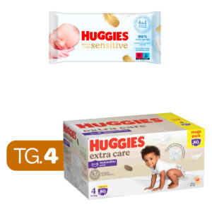 Huggies extra care mutandina mega pack tg. 4  + huggies -extra care huggies salviette  56 - 