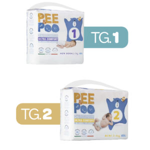 Pee&poo - new born tg 1 28 pz + pee&poo - mini tg 2 26 pz - 