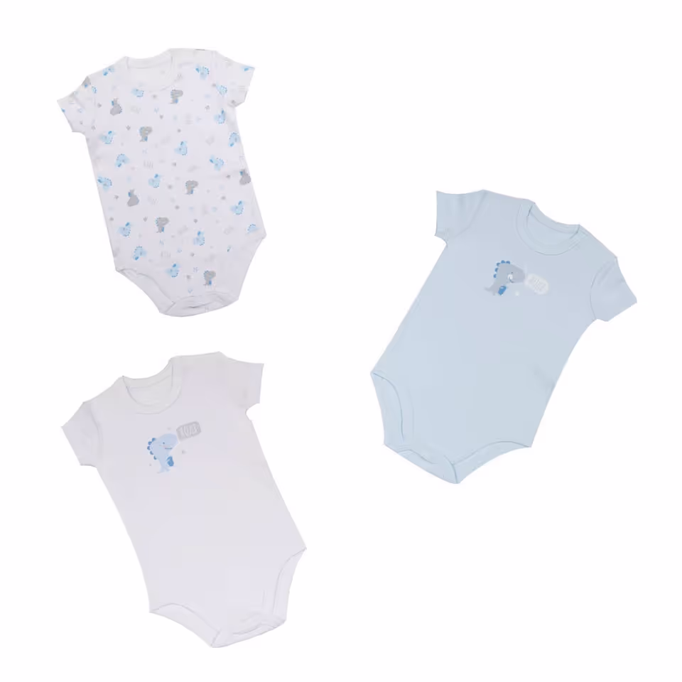 Mawi packx3 body cald cotone manica corta dino oeko-tex - Mawi