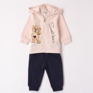 Mignolo jogging cardigan rosa st orsetto pantalone blu - Mignolo
