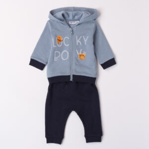 Mignolo jogging cardigan azzurro con cappuccio st lucky boy - Mignolo