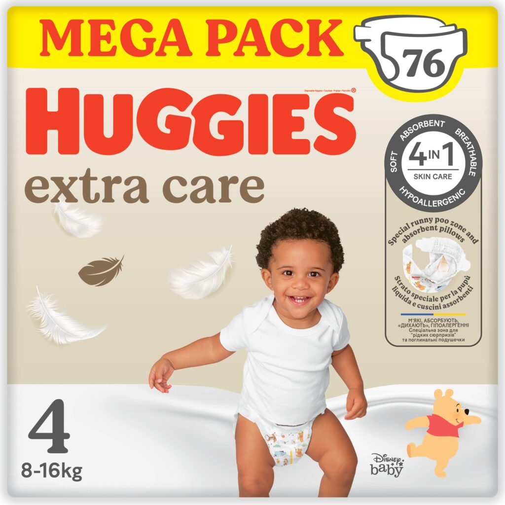 HUGGIES EXTRA CARE MEGA PACK TG.4 76 pezzi Bimbostore