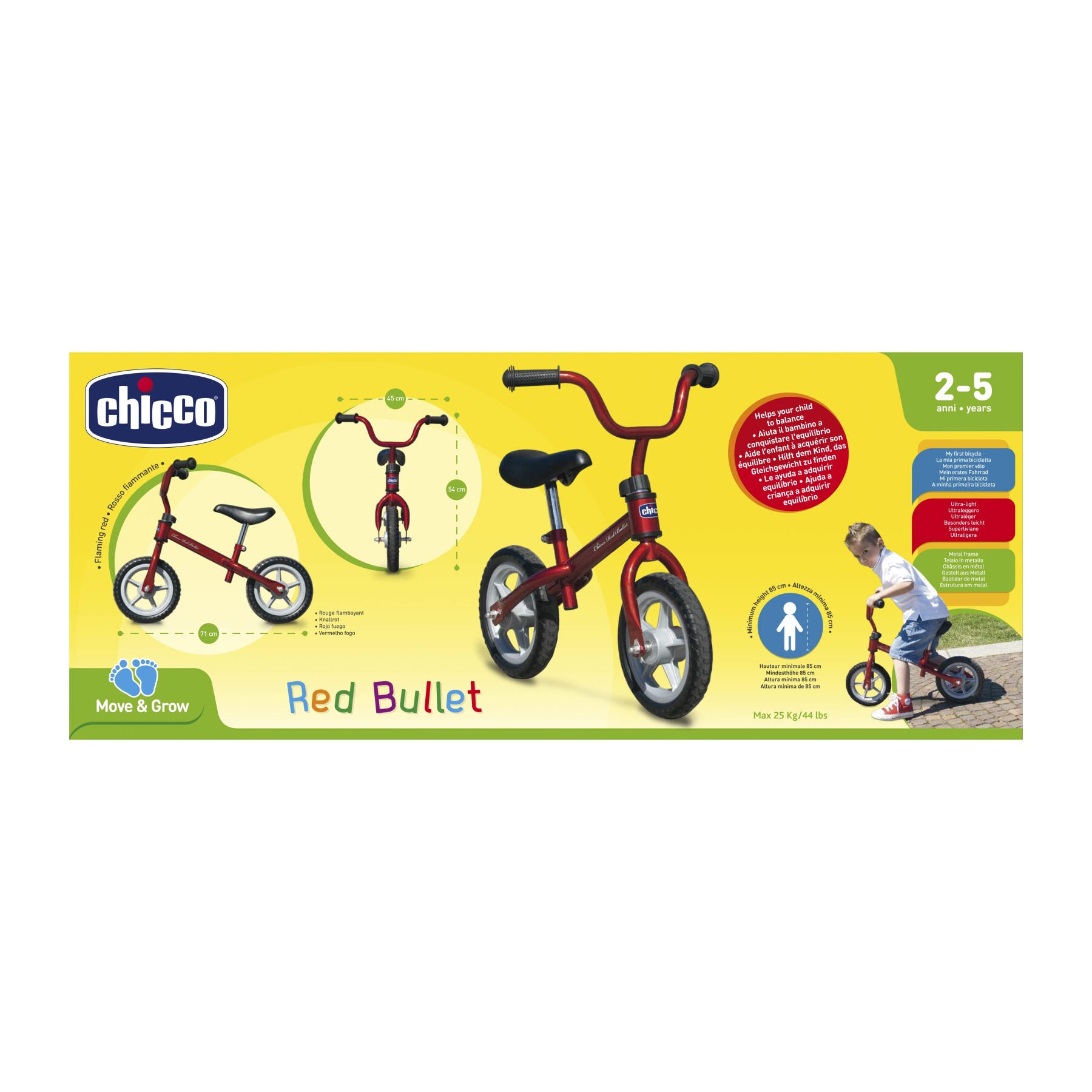 Prima bicicletta red bullet - corsa e crescita per bambini - Chicco