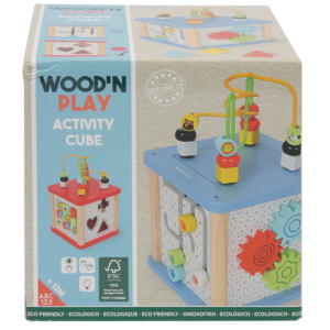 Cubo multiattività - esplorazione tattile e visiva - Wood 'n' play