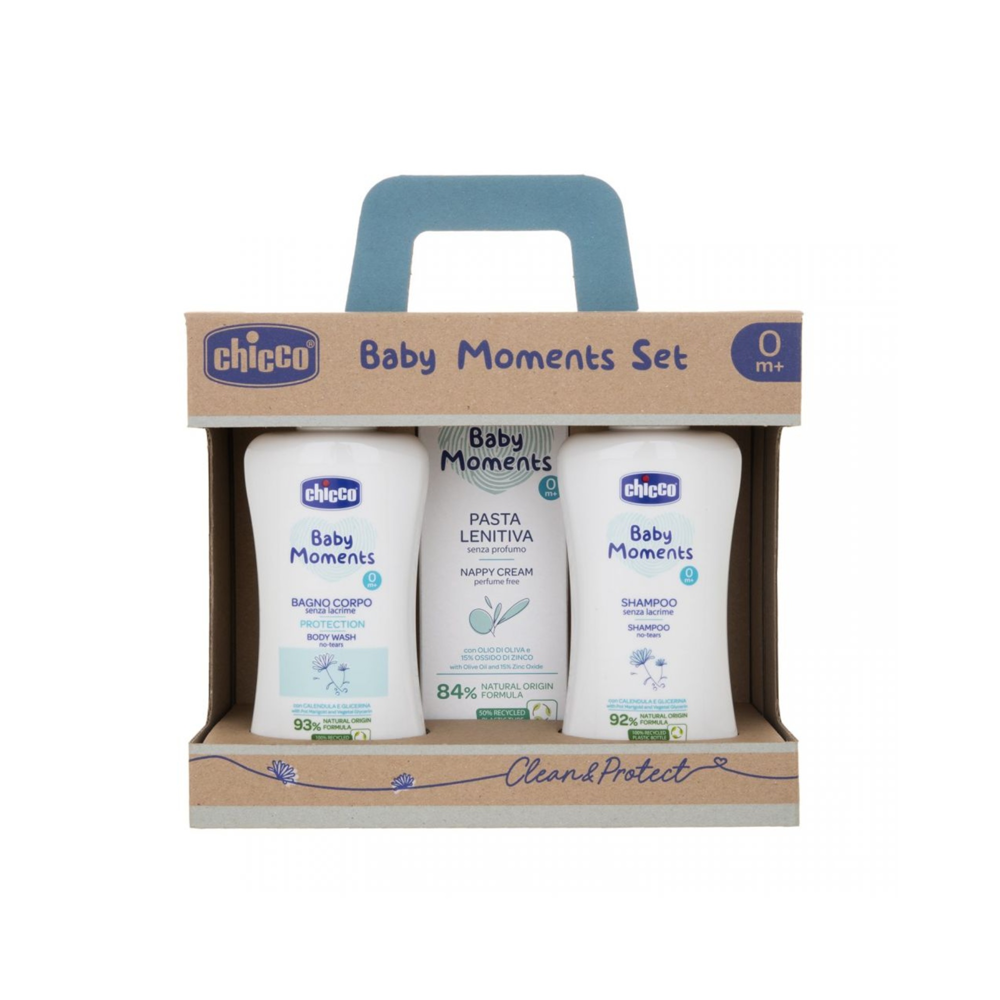 Baby moments set 2 bagno corpo, shampoo, pasta lenitiva - Chicco