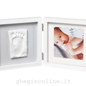 Baby art my baby style simple porta foto con kit impronta per mano o piede del neonato regalo nascita o bomboniera per battesimo sfondo grigio - Baby art