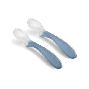 Nuvita set 2 cucchiai in silicone powder blu - easyeating 8480 - Nuvita