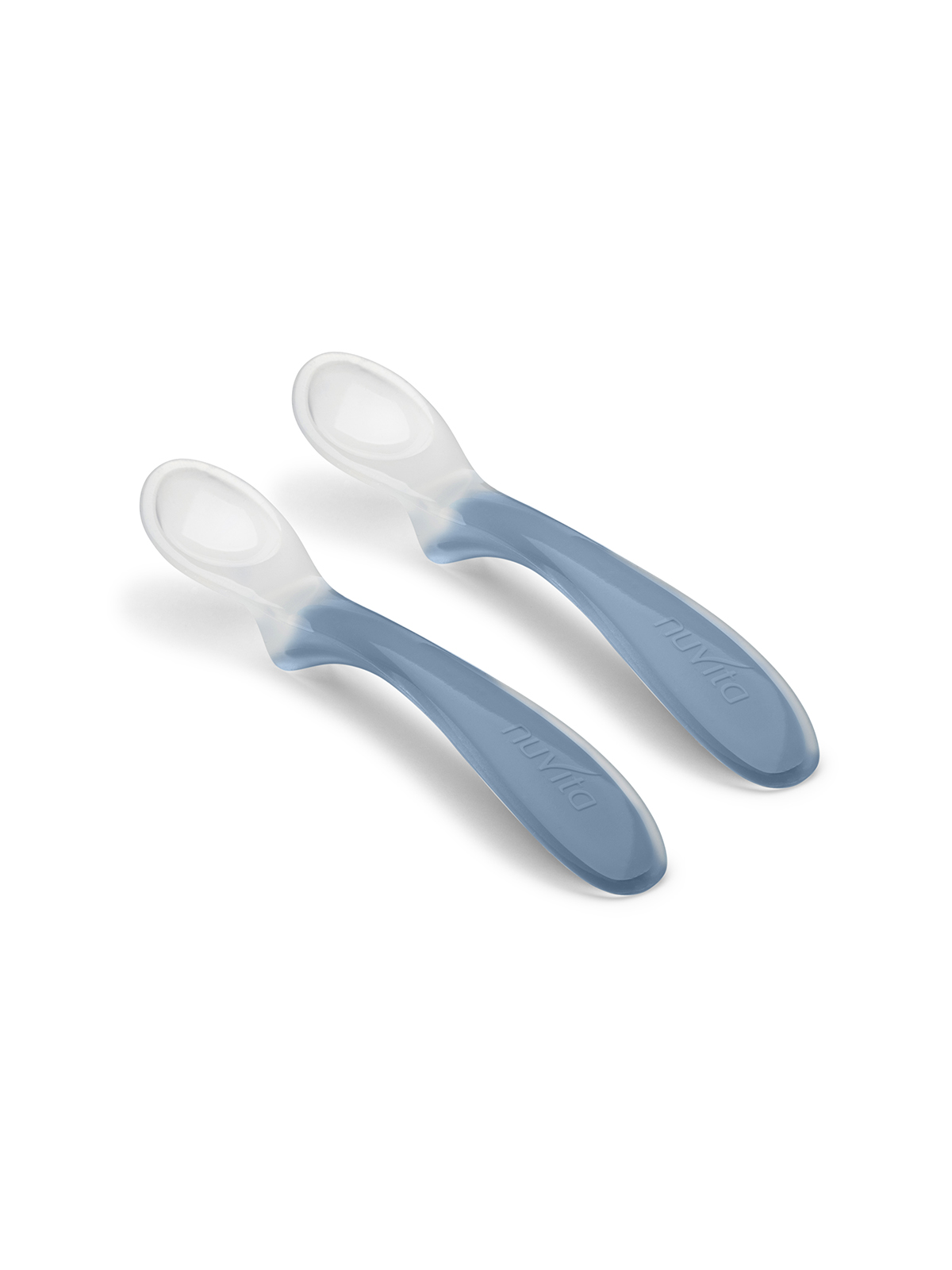 Nuvita set 2 cucchiai in silicone powder blu - easyeating 8480 - Nuvita