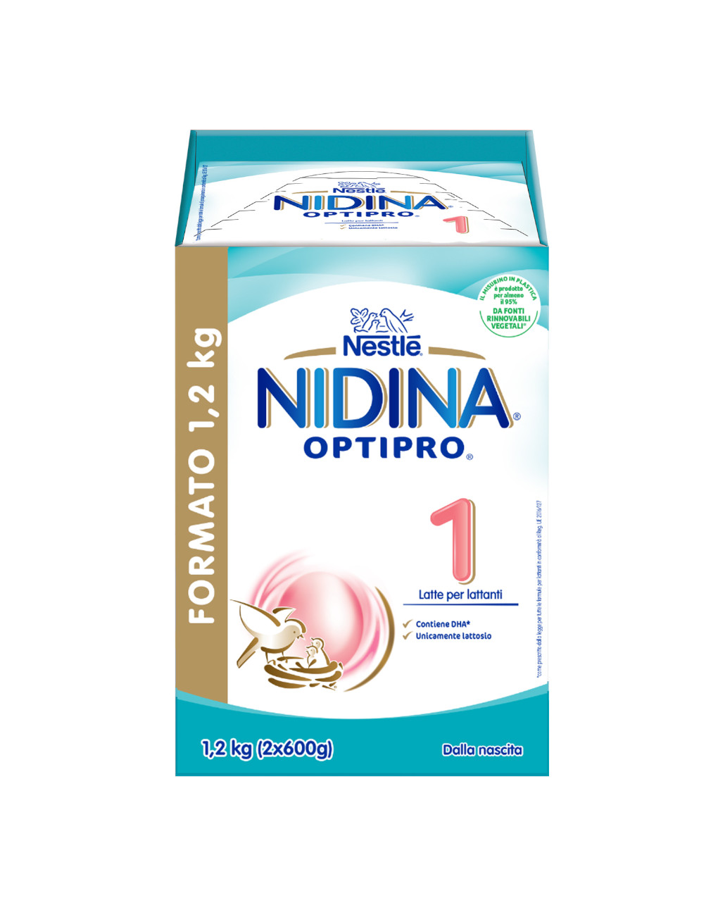 Nestlé nidina optipro 1 dalla nascita latte in polvere - 1.2 kg (2x600g) -  Bimbostore