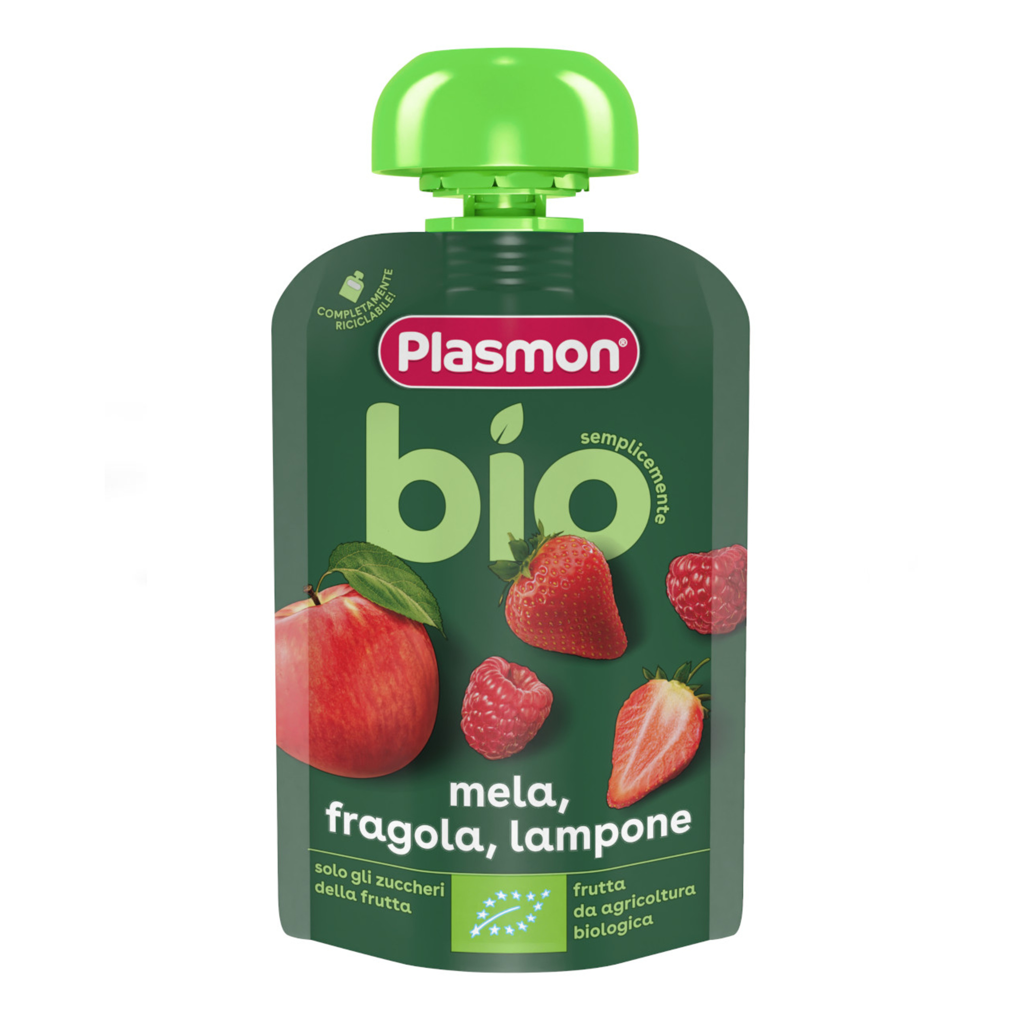 Pouch mela fragola e lampone bio 100gr - plasmon - PLASMON