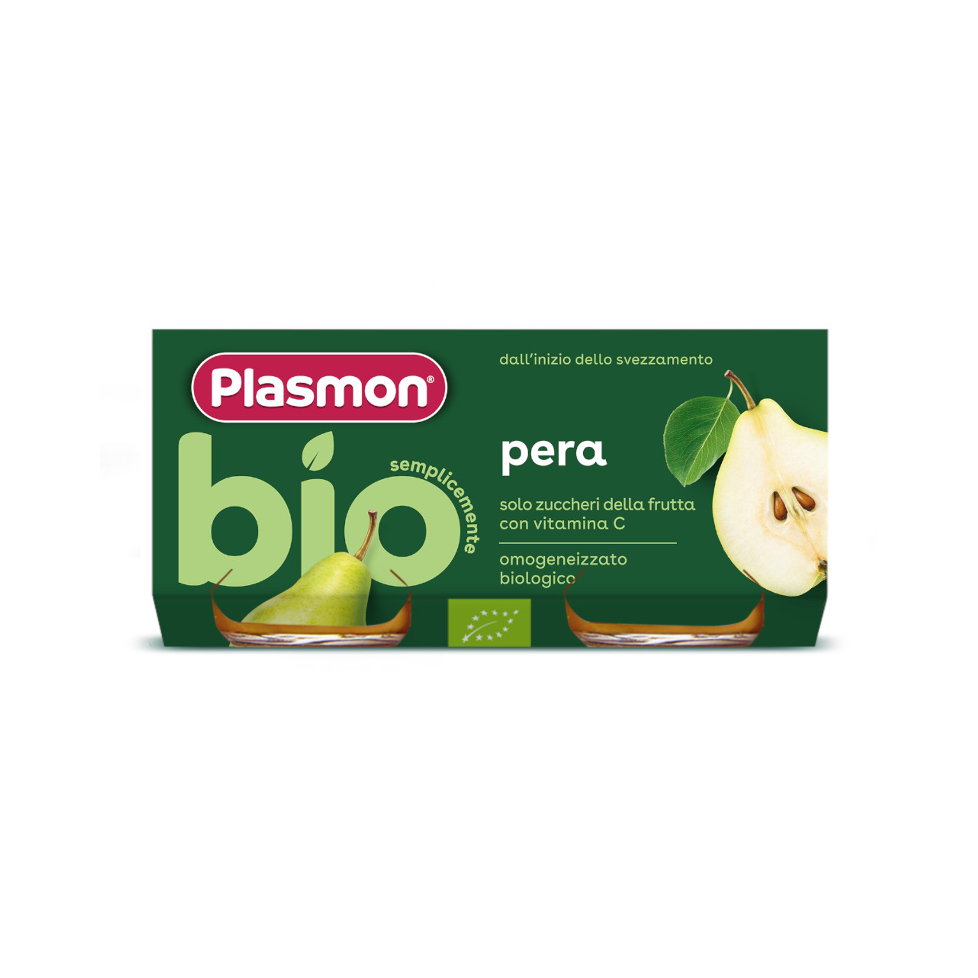 Omogeneizzato di pera bio - 2 x 80 gr - plasmon - PLASMON