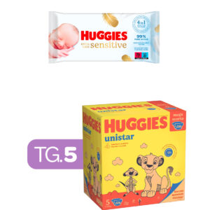 Huggies  unistar megapack 11-25 kg tg.5 (junior) - 126 pz + huggies - extra care huggies salviette  56 - 